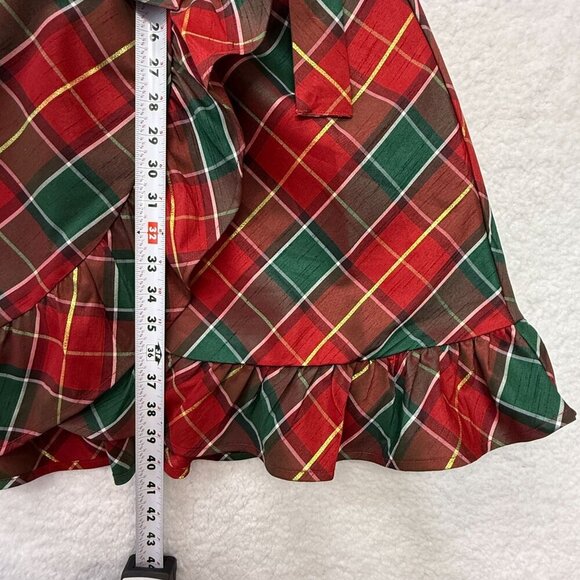 Gymboree Holiday Tartan Plaid Wrap Dress Ruffle Trim Christmas Cozy Chic Size M - Picture 13 of 13